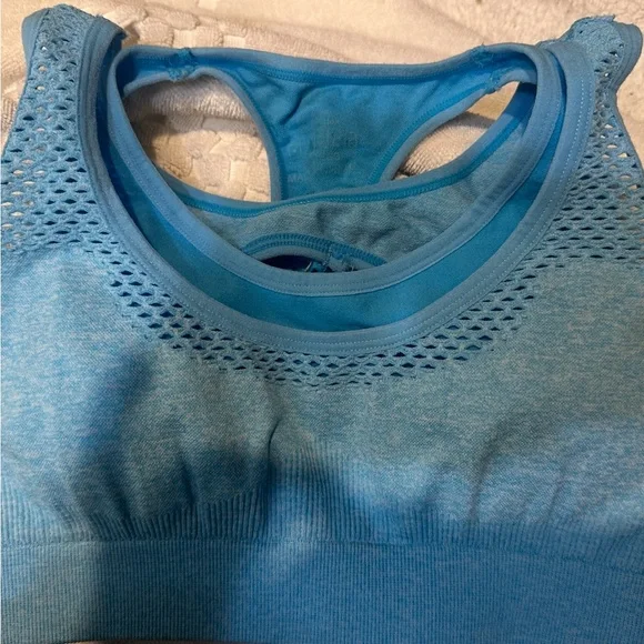 Blue Racerback Sports Bra - Picture 2 of 2